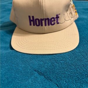 Source Unknown Beige Hornet Cap with Purple Logo